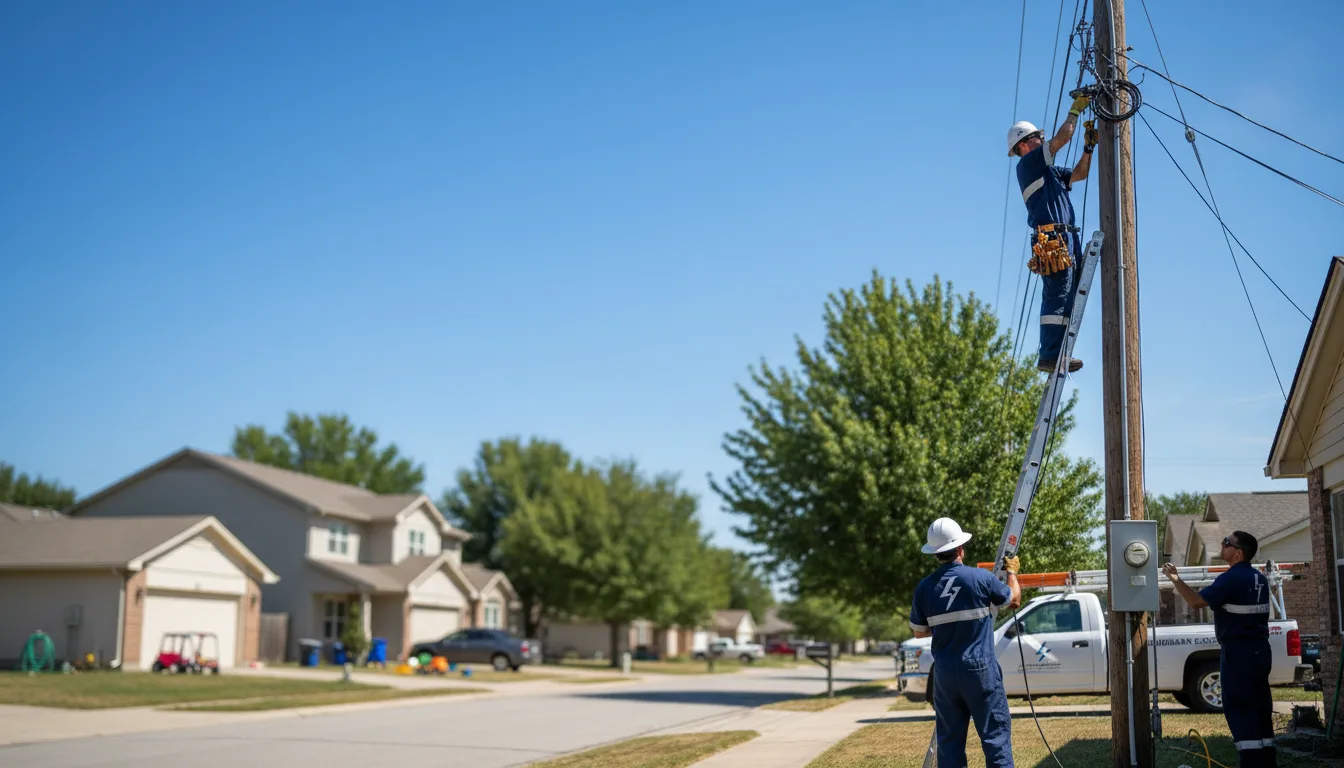 Residential electrician providing installation services in Commerce, OK